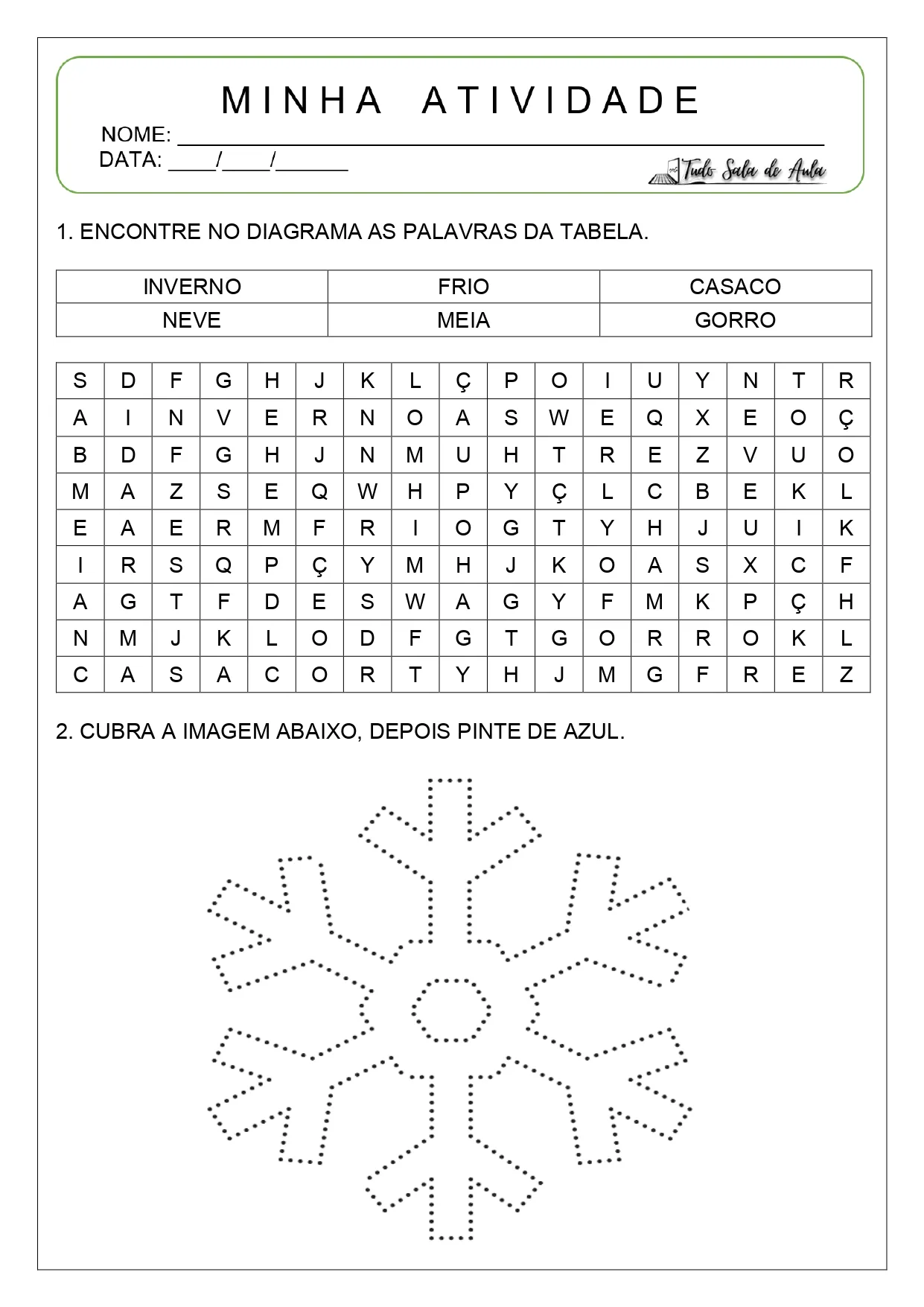 Atividades sobre o inverno