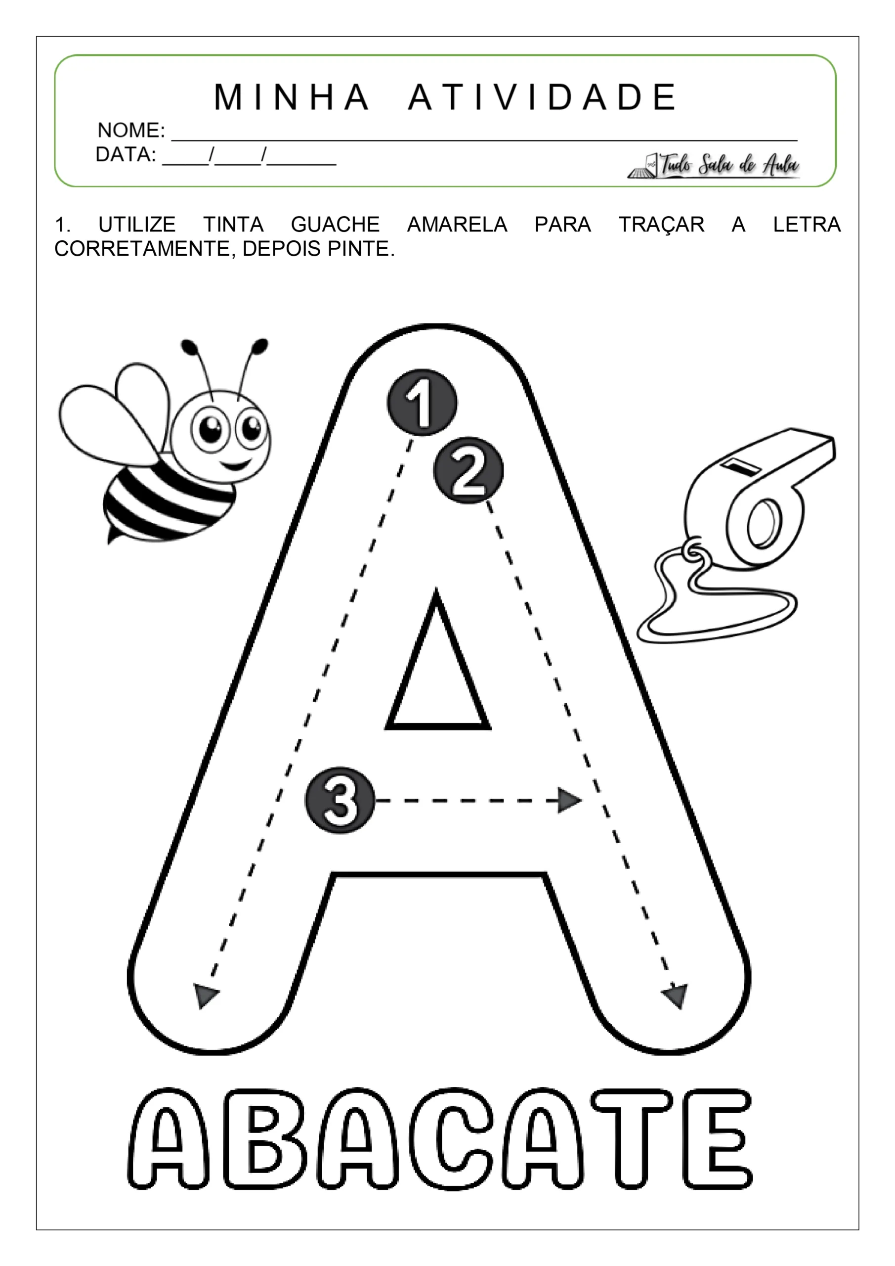 Atividades letra a para maternal