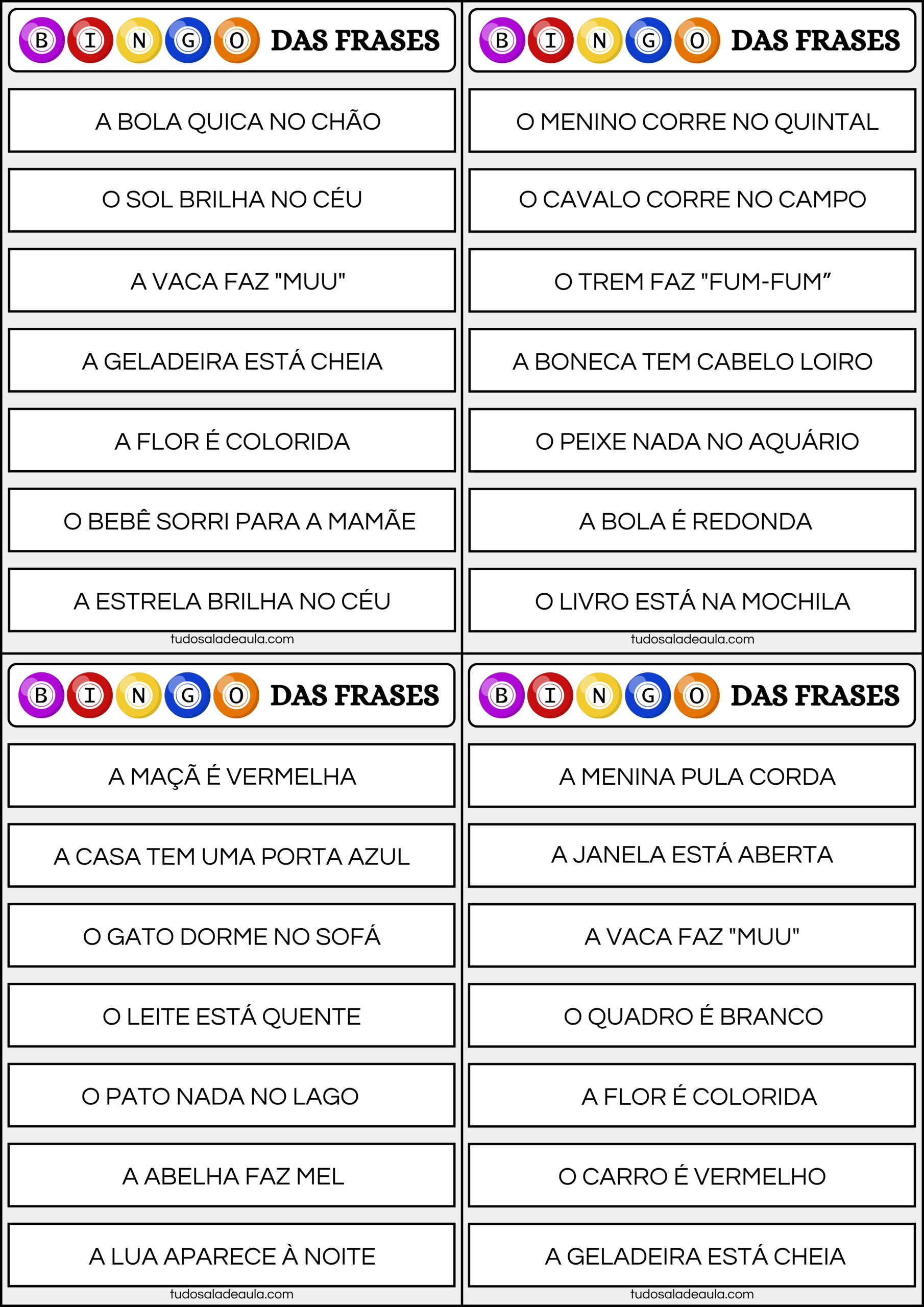 jogo bingo das frases