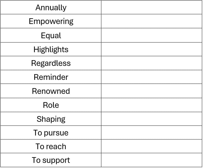 Atividade de inglês sobre dia do estudante