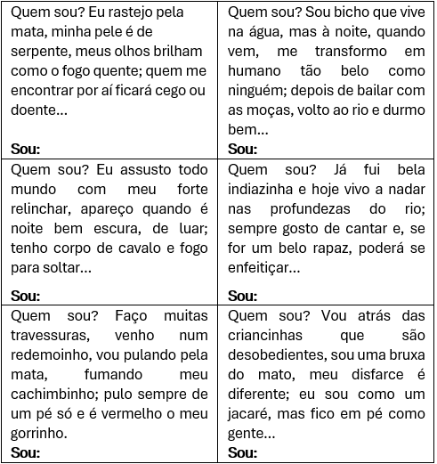 atividades personagens folclore brasileiro