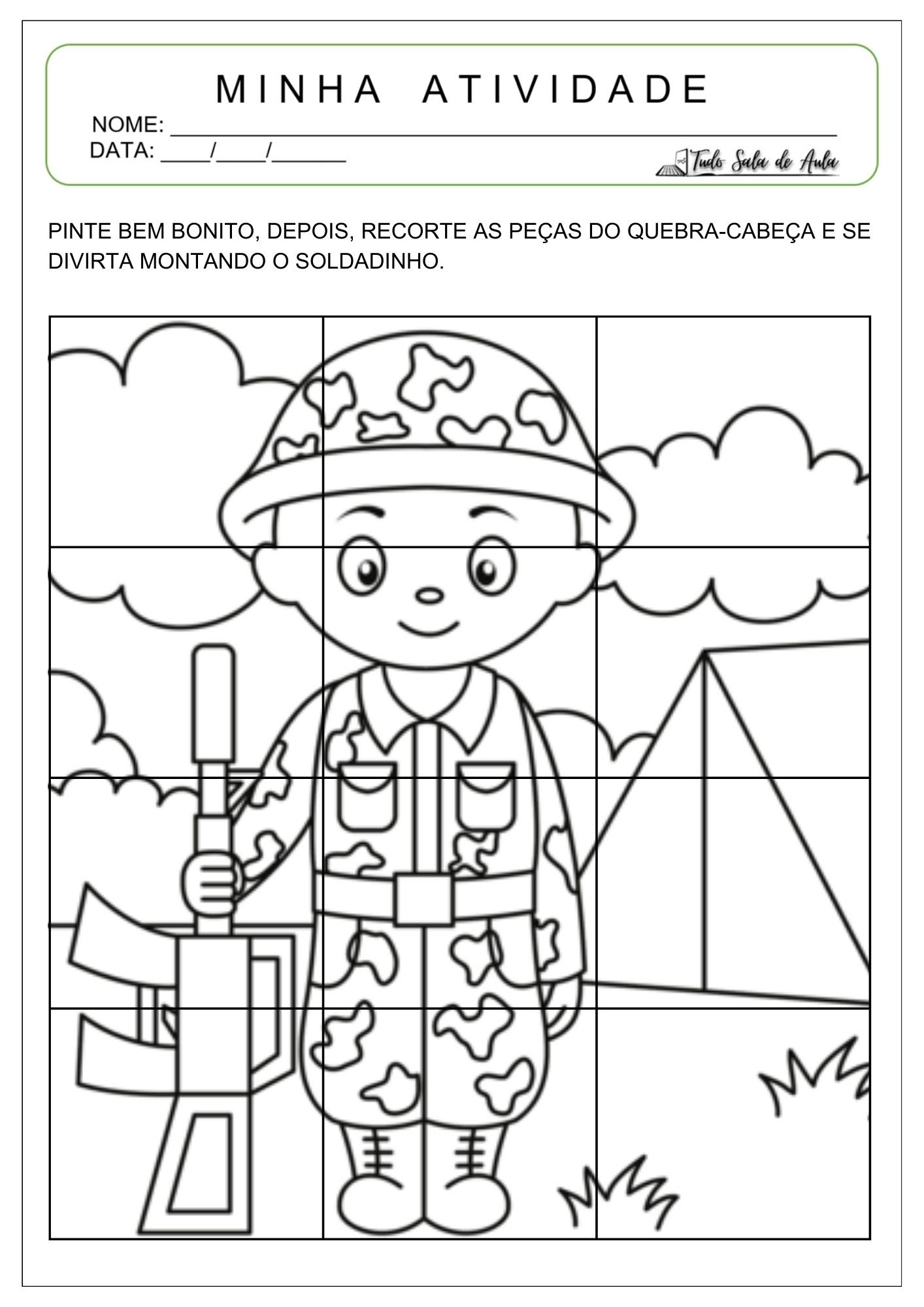 10 atividades sobre o dia do soldado