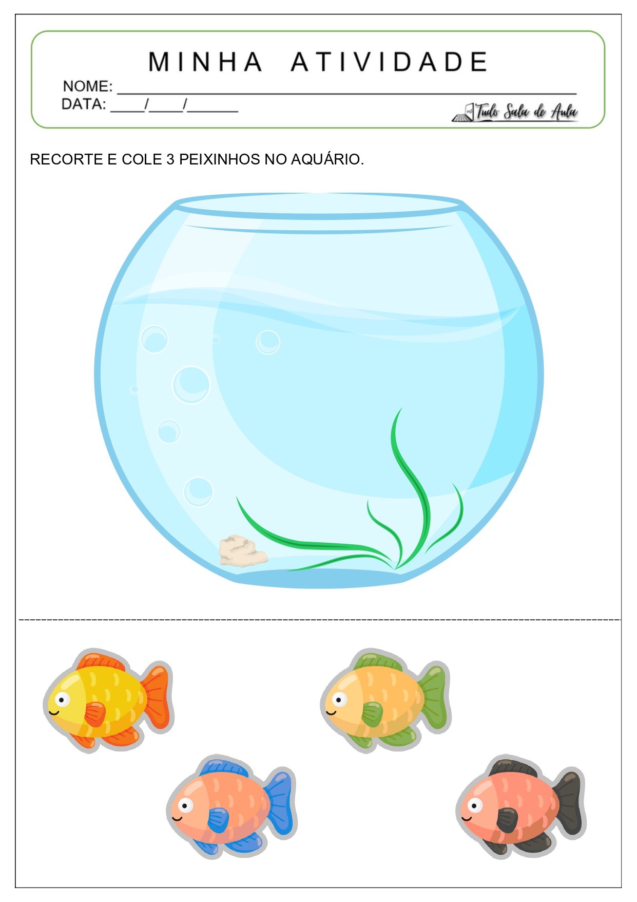 atividades de recorte e colagem com números e quantidades