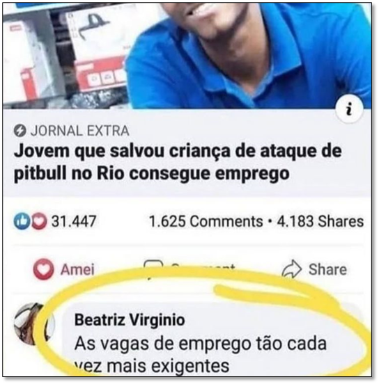atividade comentários de redes sociais