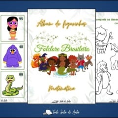 Álbum Matemático de Figurinhas Folclórico - Pronta aplicação