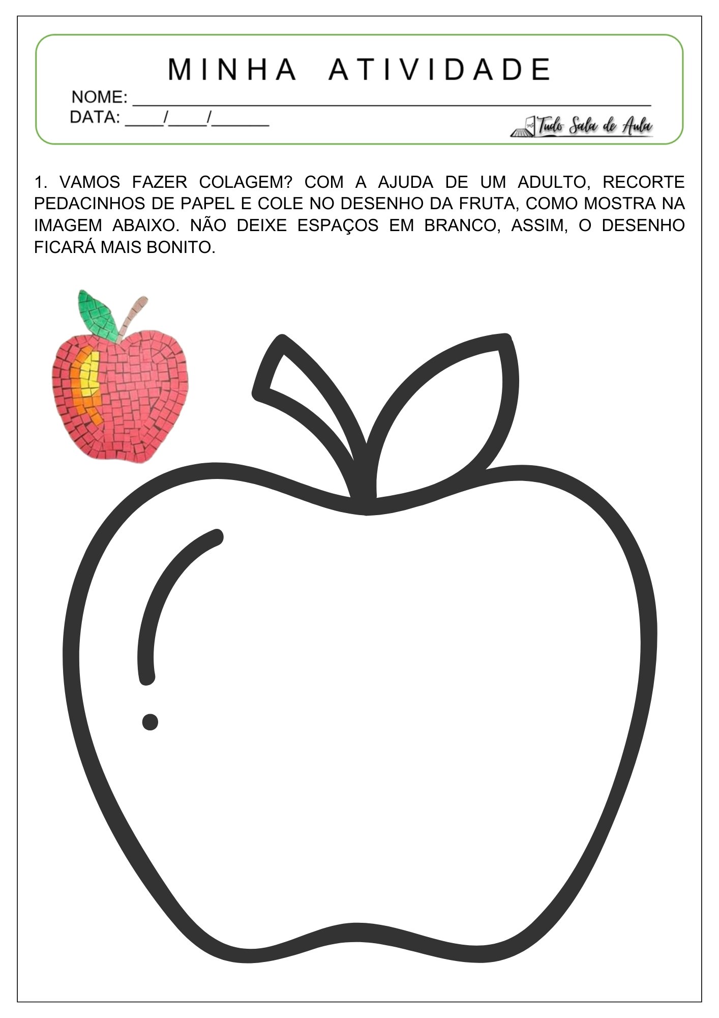 atividade alimentos saudáveis