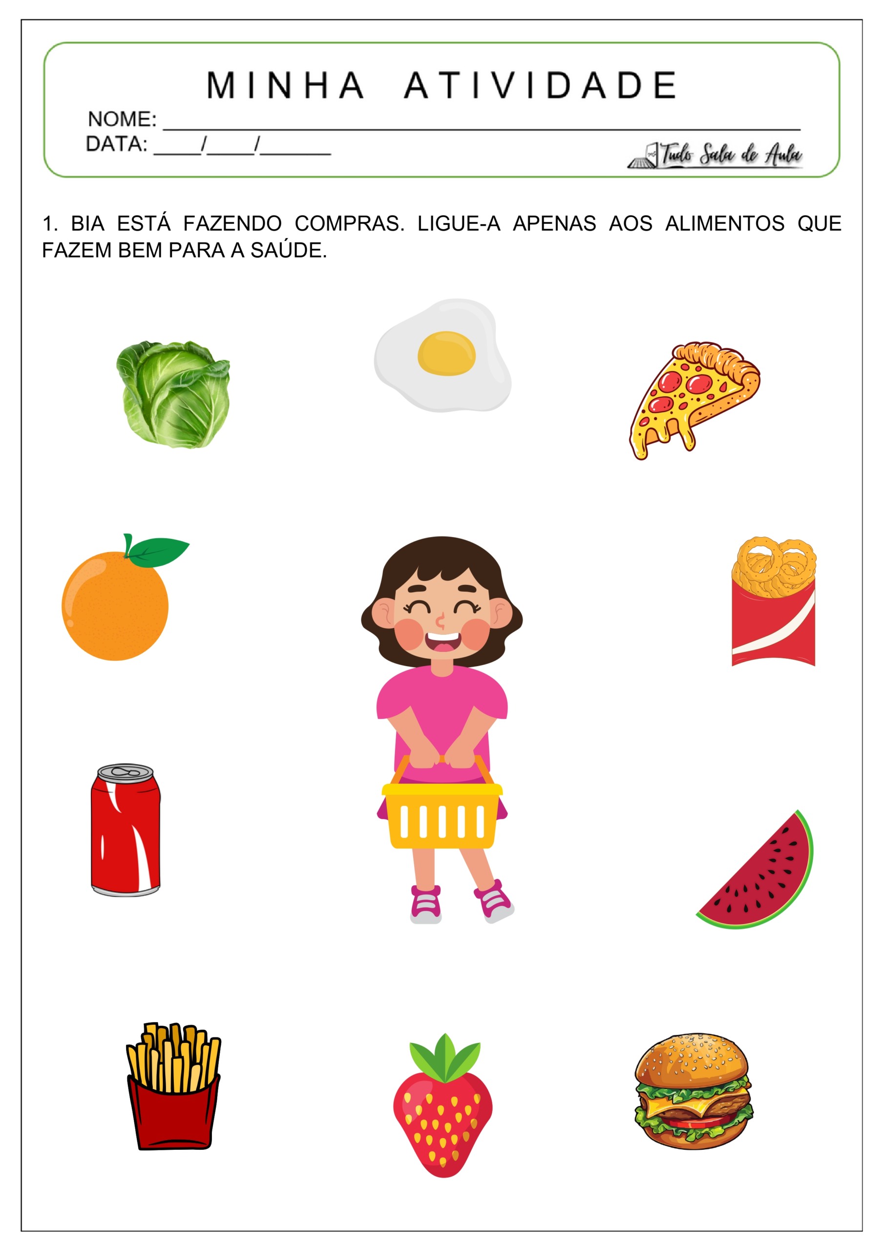 atividade alimentos saudáveis
