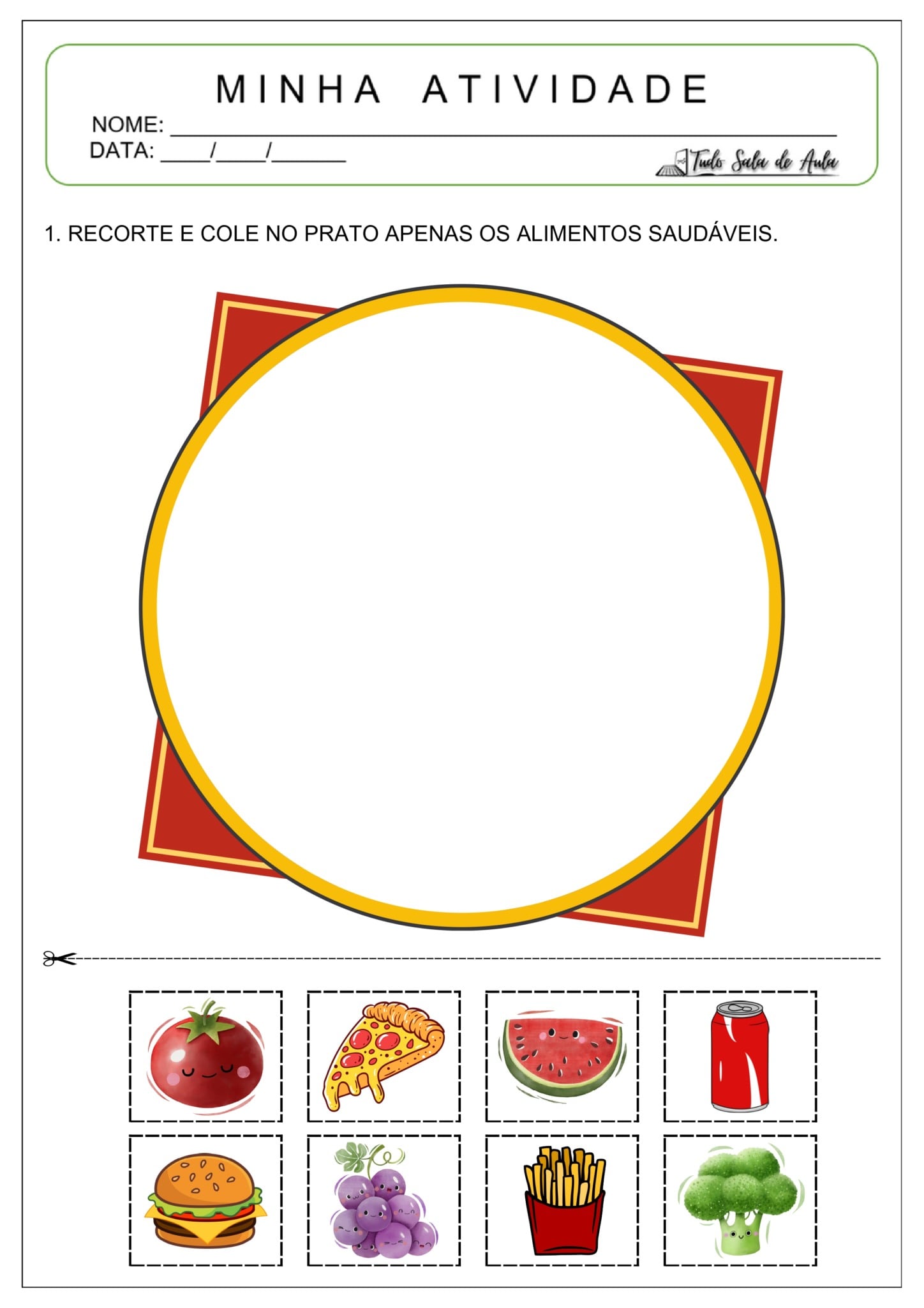 Atividades sobre Alimentos Saudáveis para o Maternal - Tudo Sala de Aula