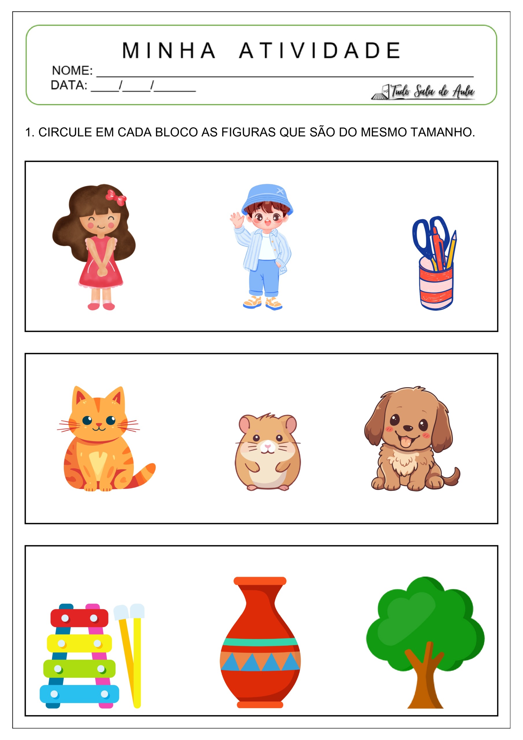 atividade de pareamento autista