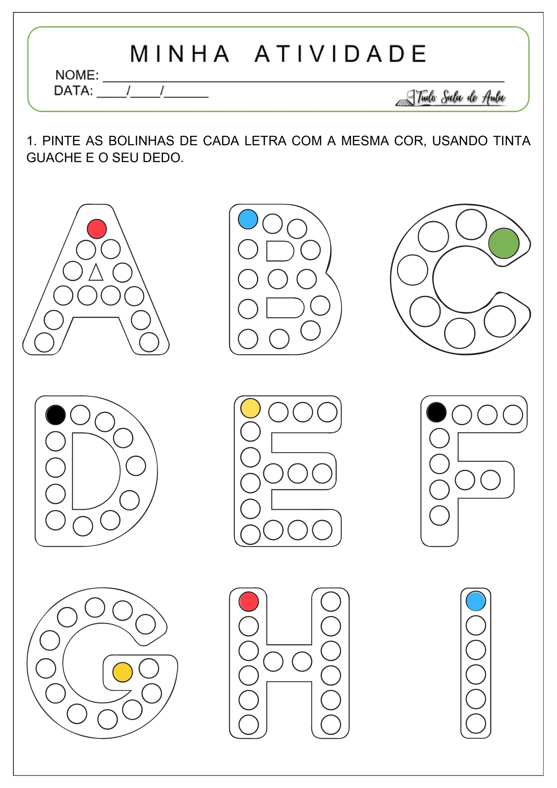 atividade de pareamento autista