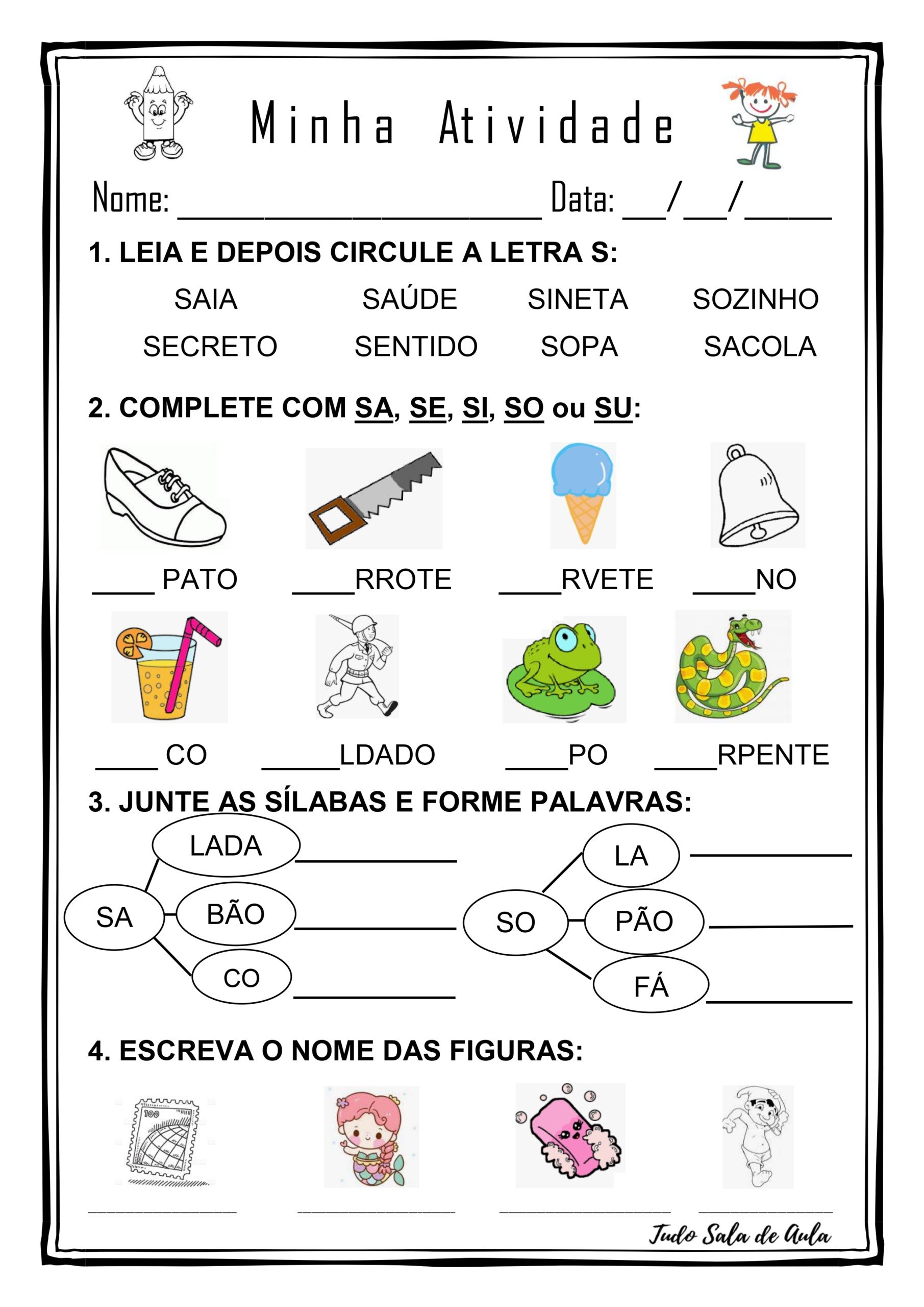atividade letra S