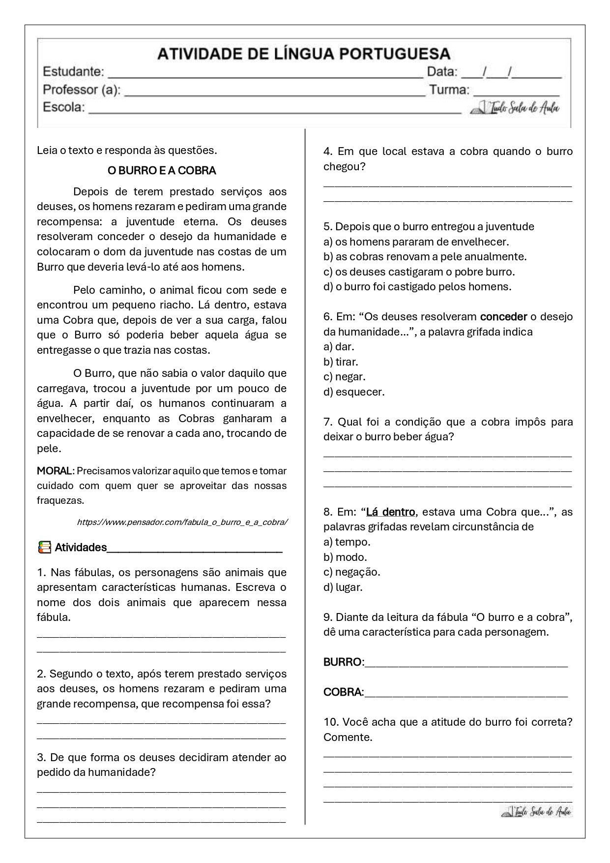atividades sobre gêneros literários