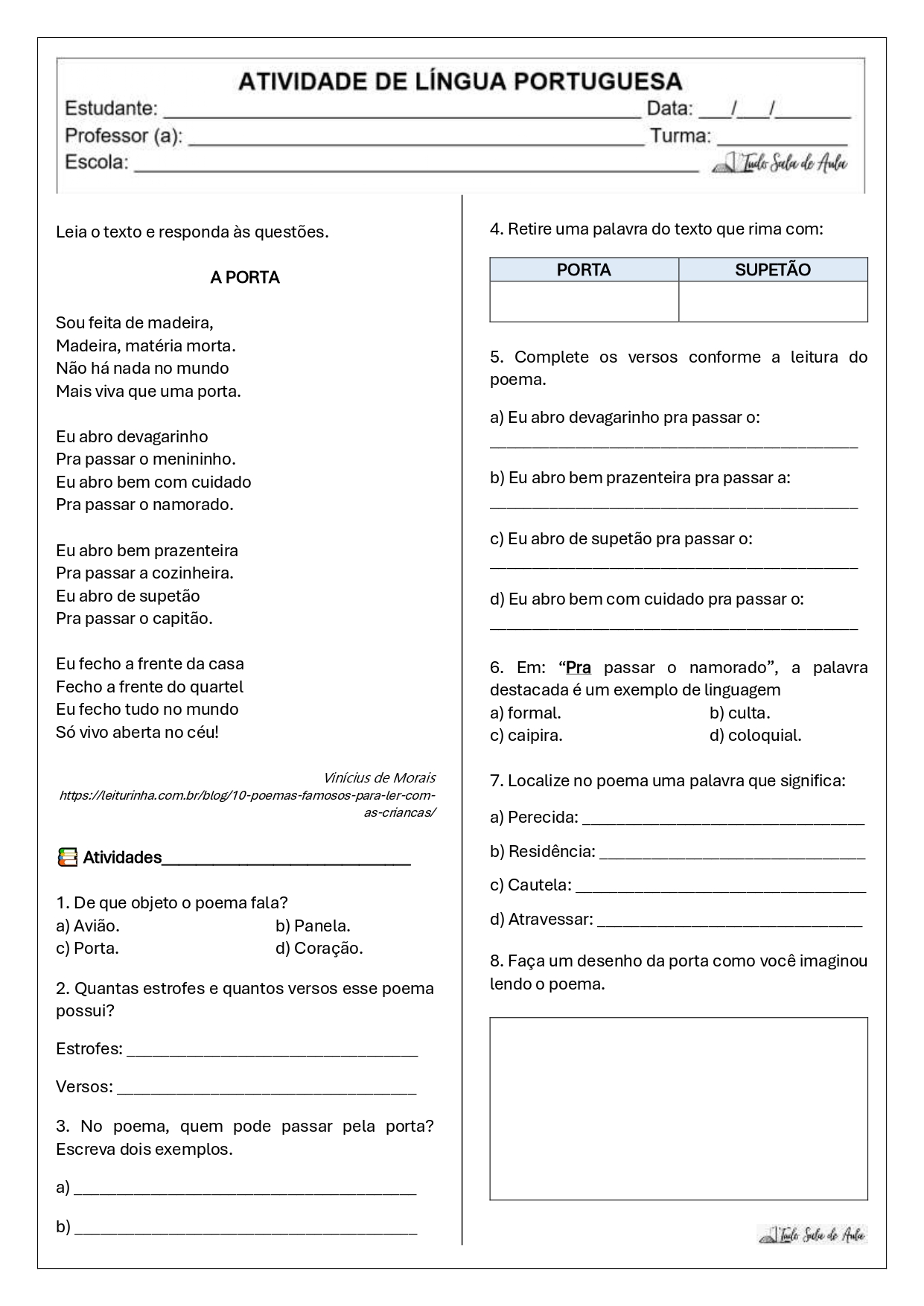atividades sobre gêneros literários