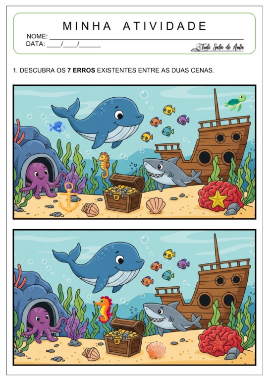 Jogos dos 7 Erros para Imprimir - Tudo Sala de Aula