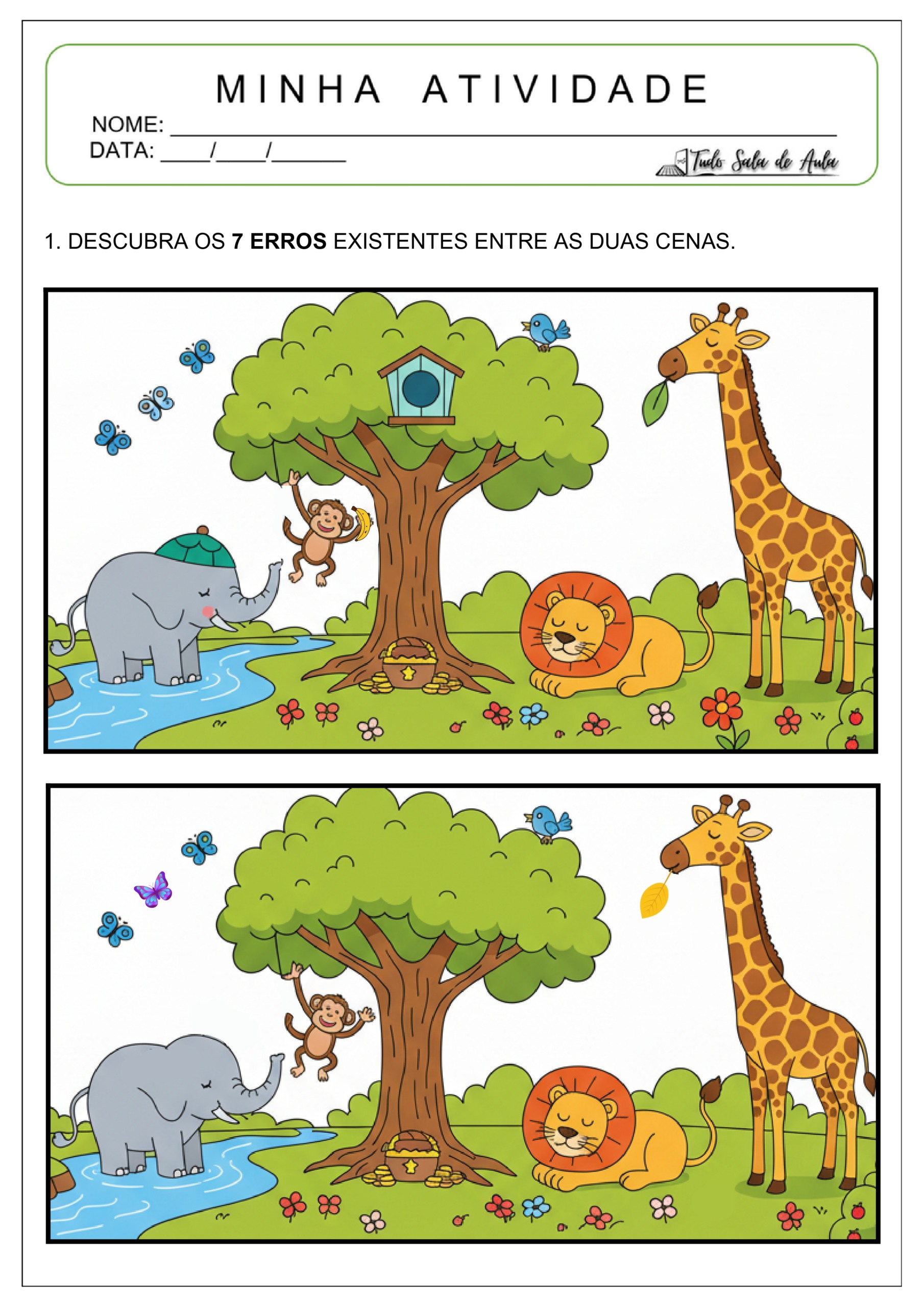 Jogos dos 7 Erros para Imprimir - Tudo Sala de Aula