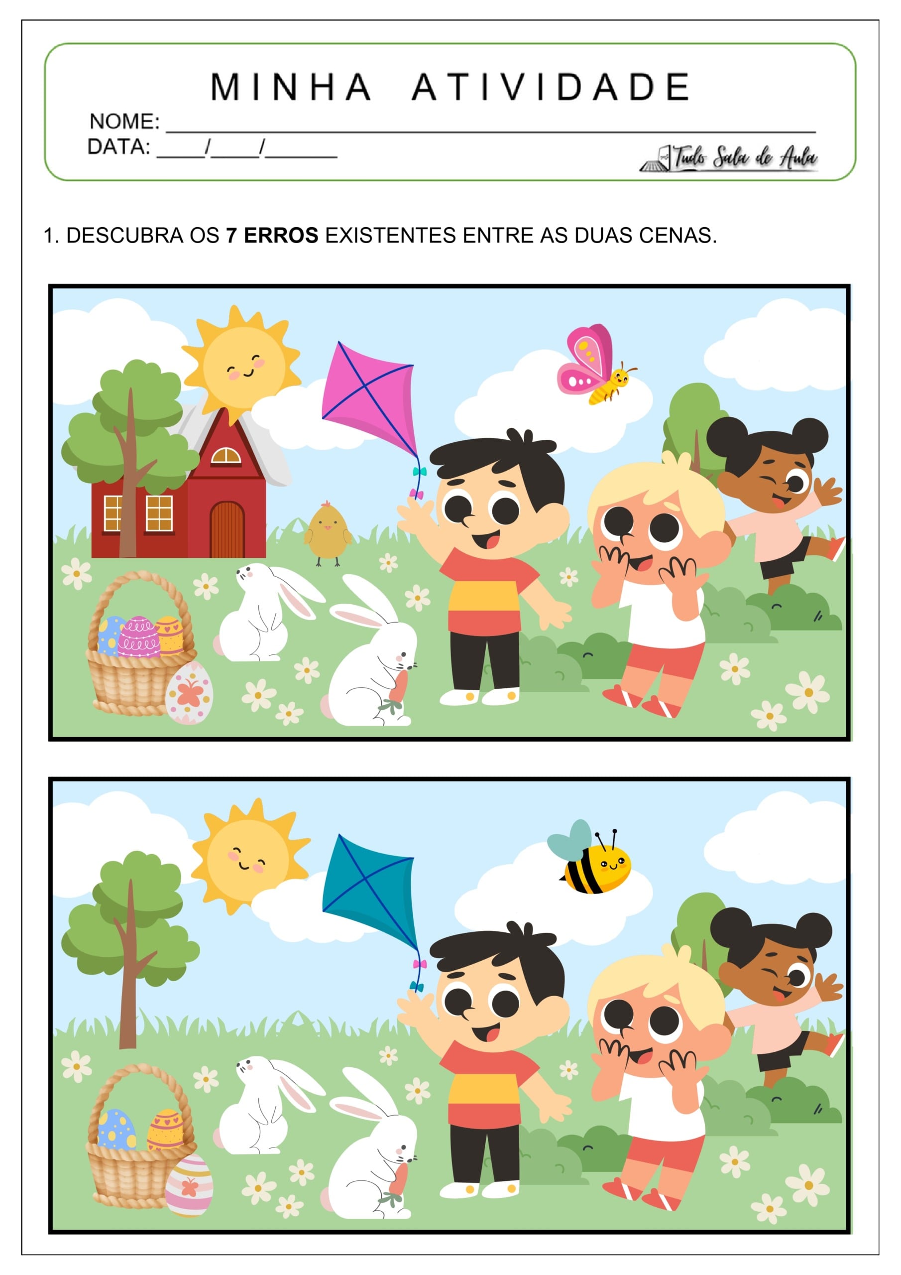 Jogos dos 7 Erros para Imprimir - Tudo Sala de Aula