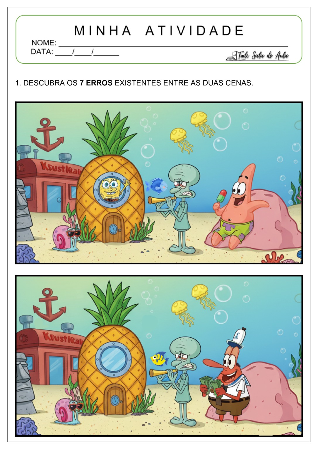 Jogos dos 7 Erros para Imprimir - Tudo Sala de Aula