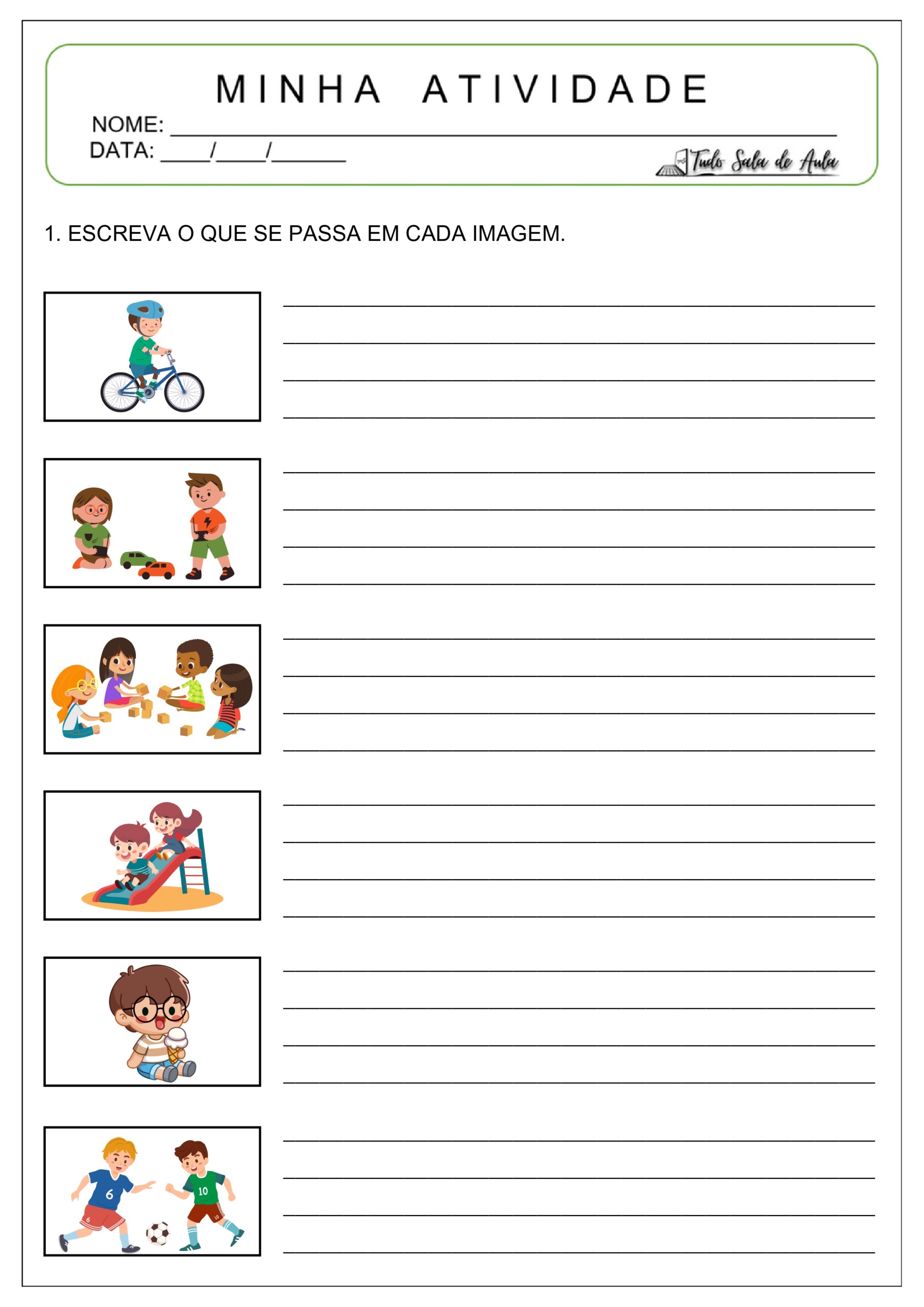 atividade de produção de frases