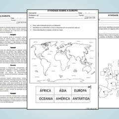 Atividades sobre a Europa para o 8º e 9º ano