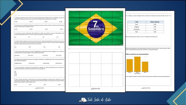 Jogo de Matemática sobre a Independência do Brasil - Anos Finais