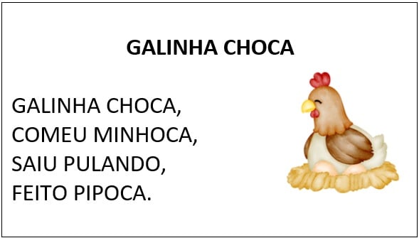 Atividade da parlenda galinha choca