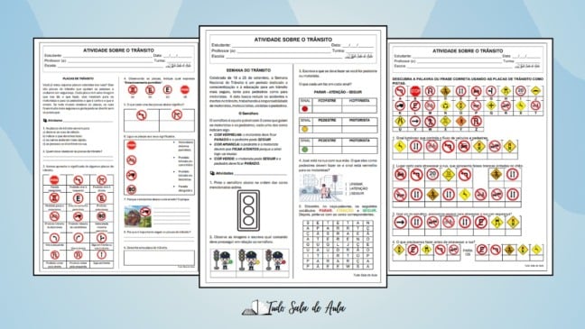 Atividades sobre o Trânsito para Imprimir - 3º e 4º ano