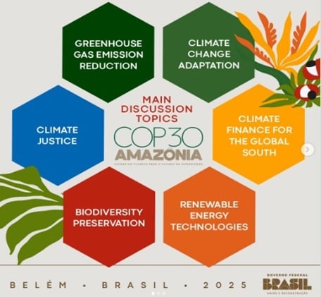 Leitura e Vocabulário em Inglês sobre a COP 30 - 8º e 9º ano