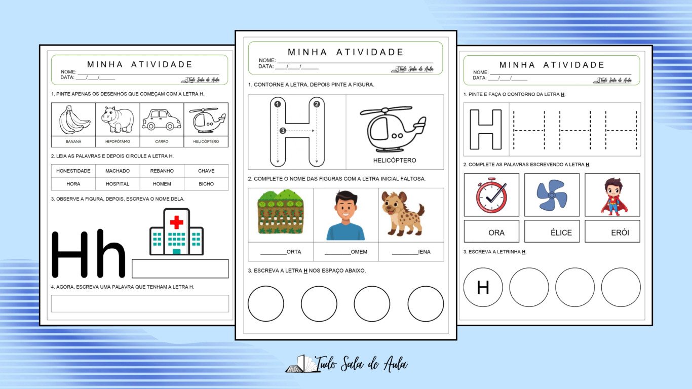Atividade letra H - Alfabetização