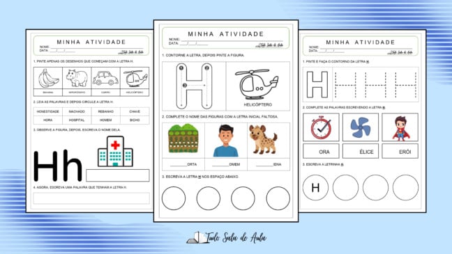 Atividade letra H - Alfabetização