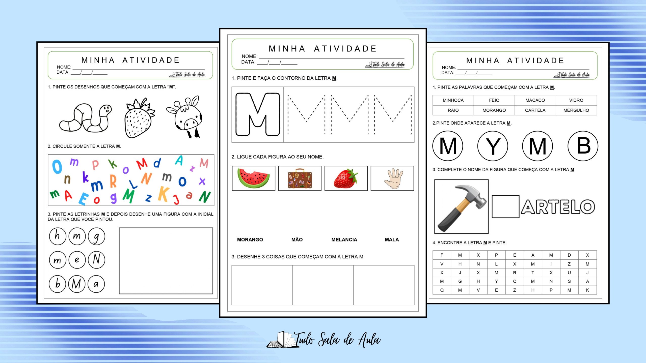 Atividade letra M - Alfabetização