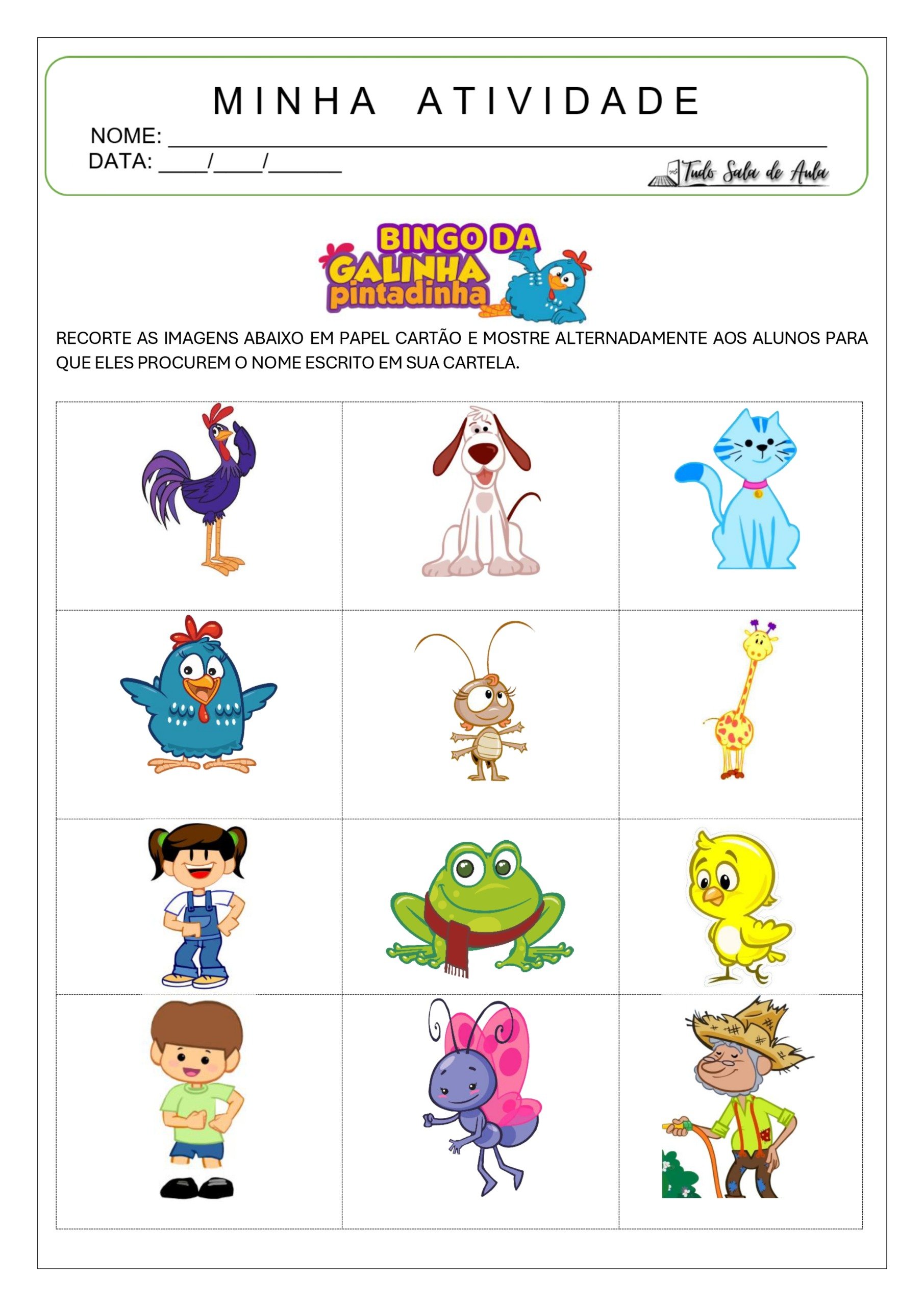 Atividades da Galinha Pintadinha para Educação Infantil