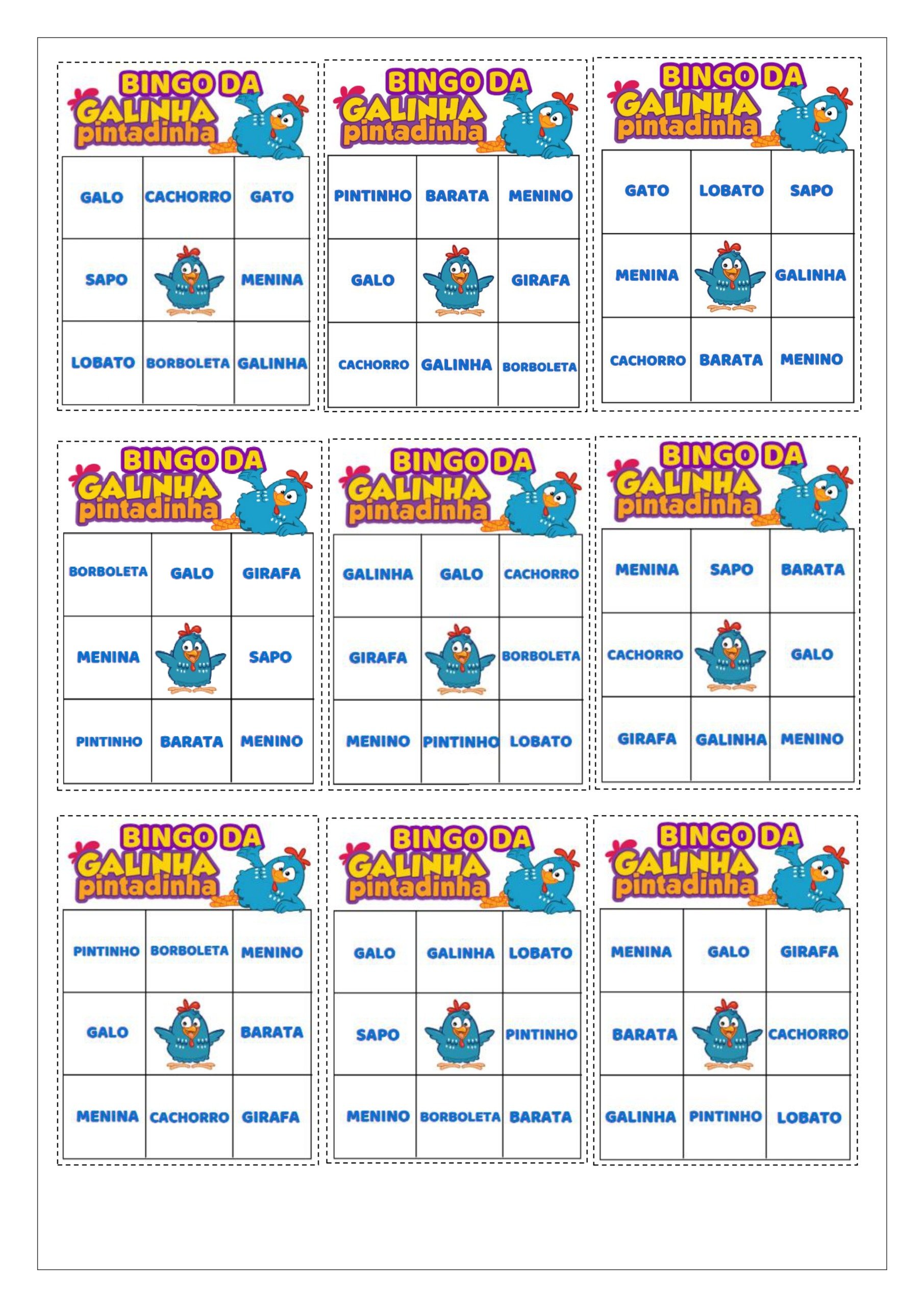 Atividades da Galinha Pintadinha para Educação Infantil
