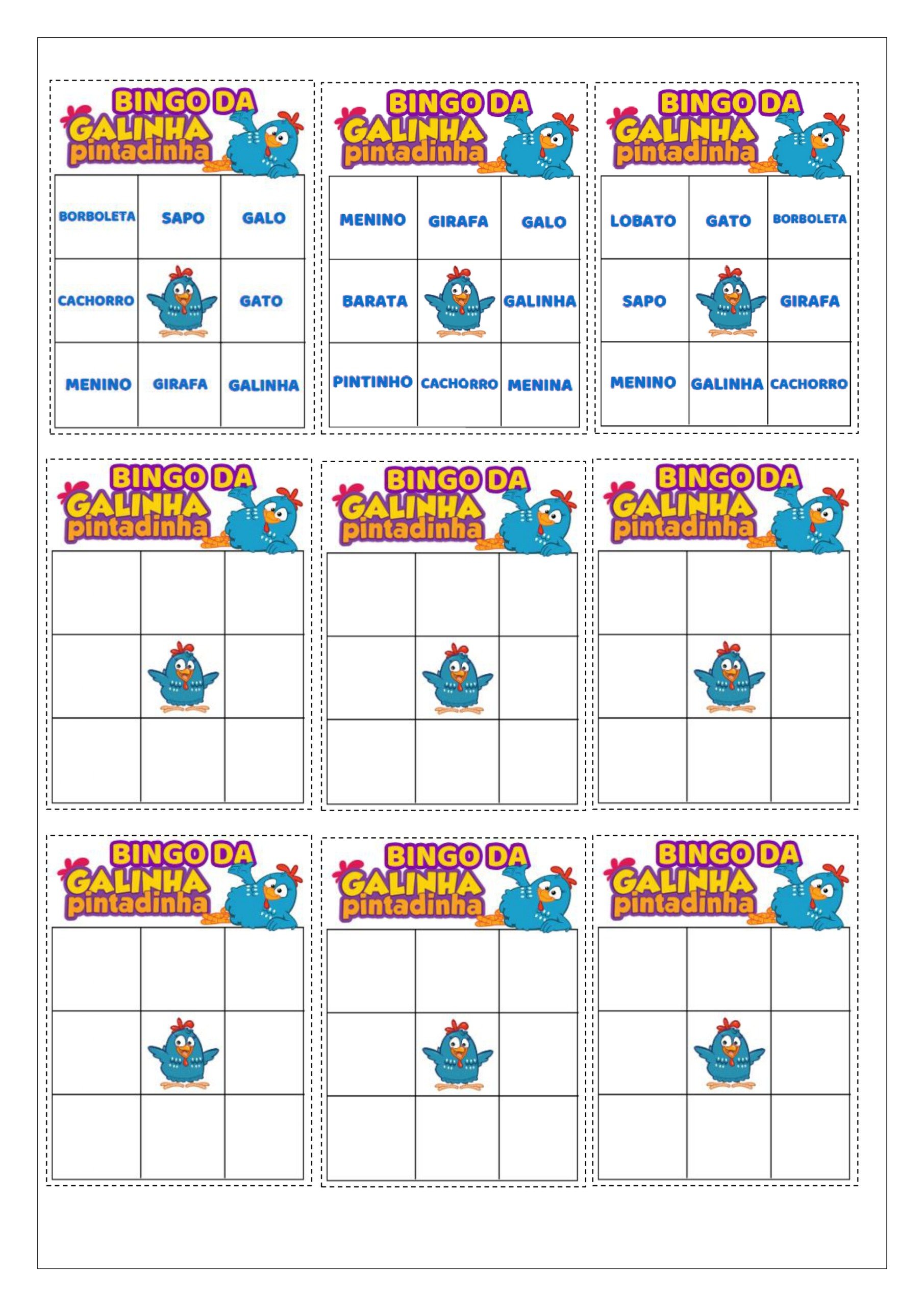 Atividades da Galinha Pintadinha para Educação Infantil