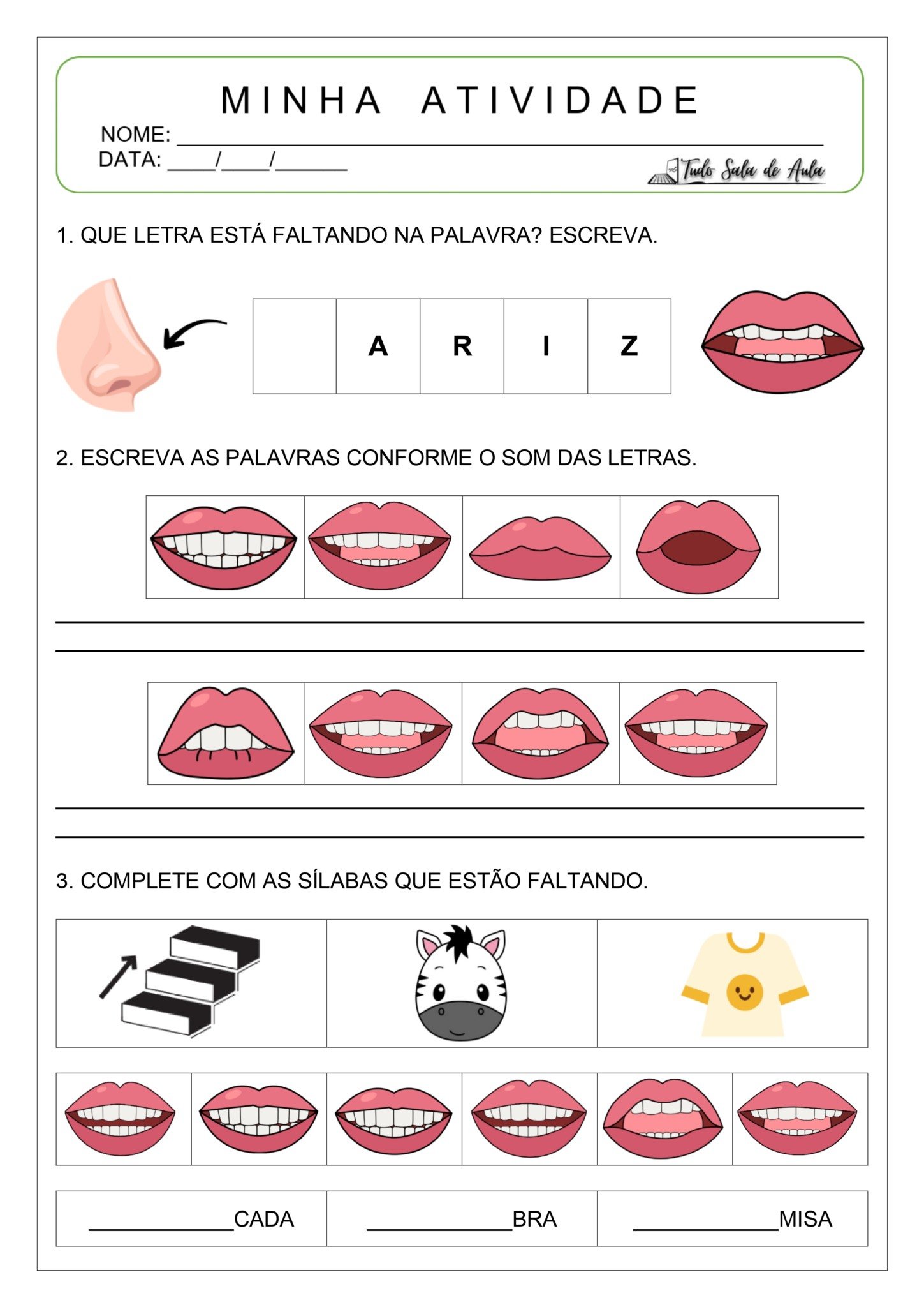 atividade metodo fonico