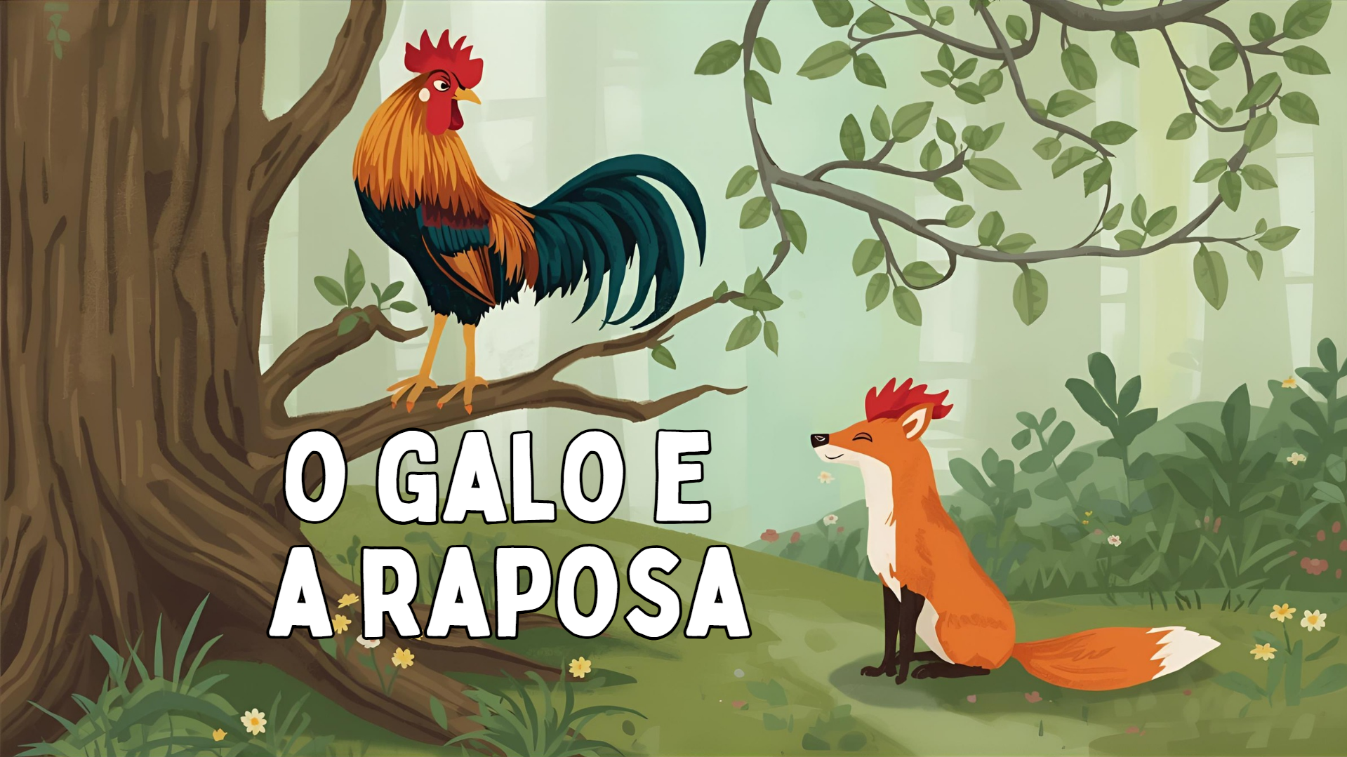 fábula o galo e a raposa