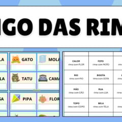 Bingo das Rimas - Atividade L&uacute;dica para Imprimir