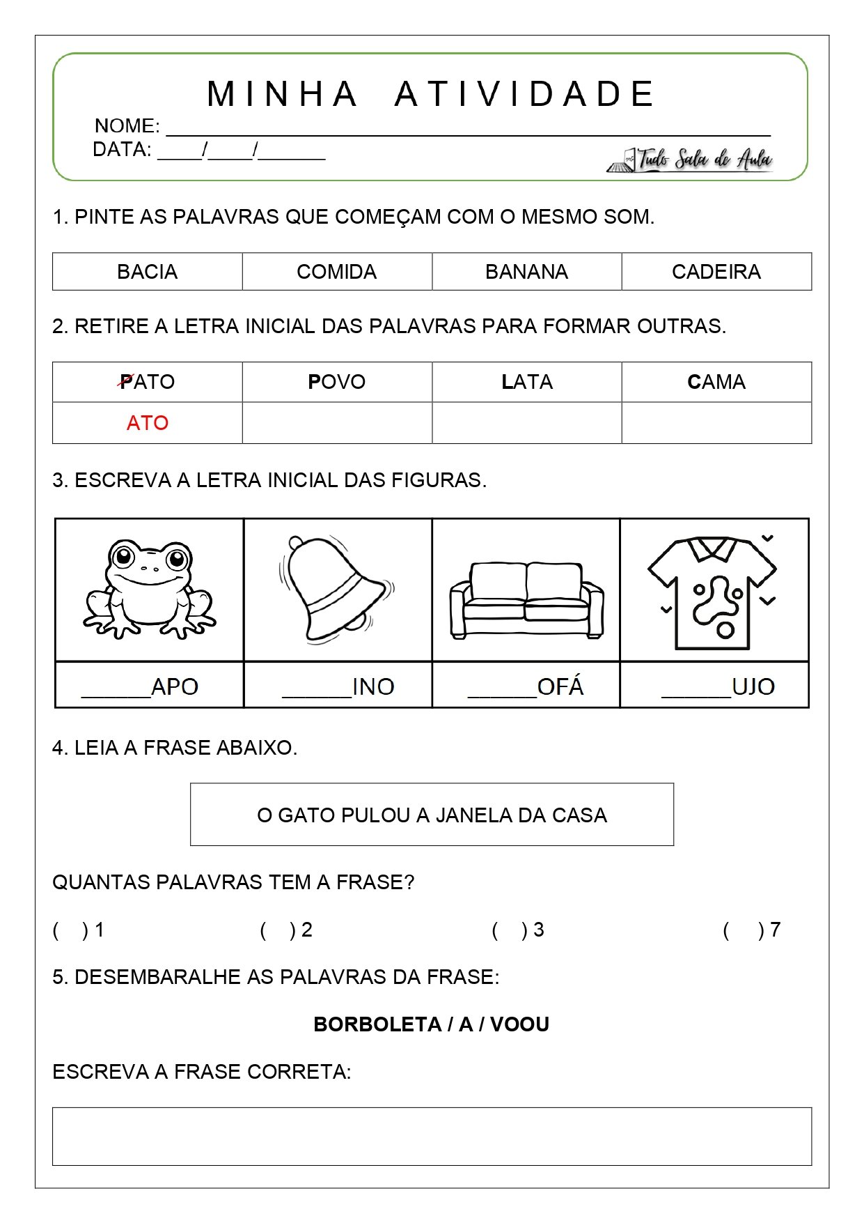 5 Atividades de Consciência Fonológica