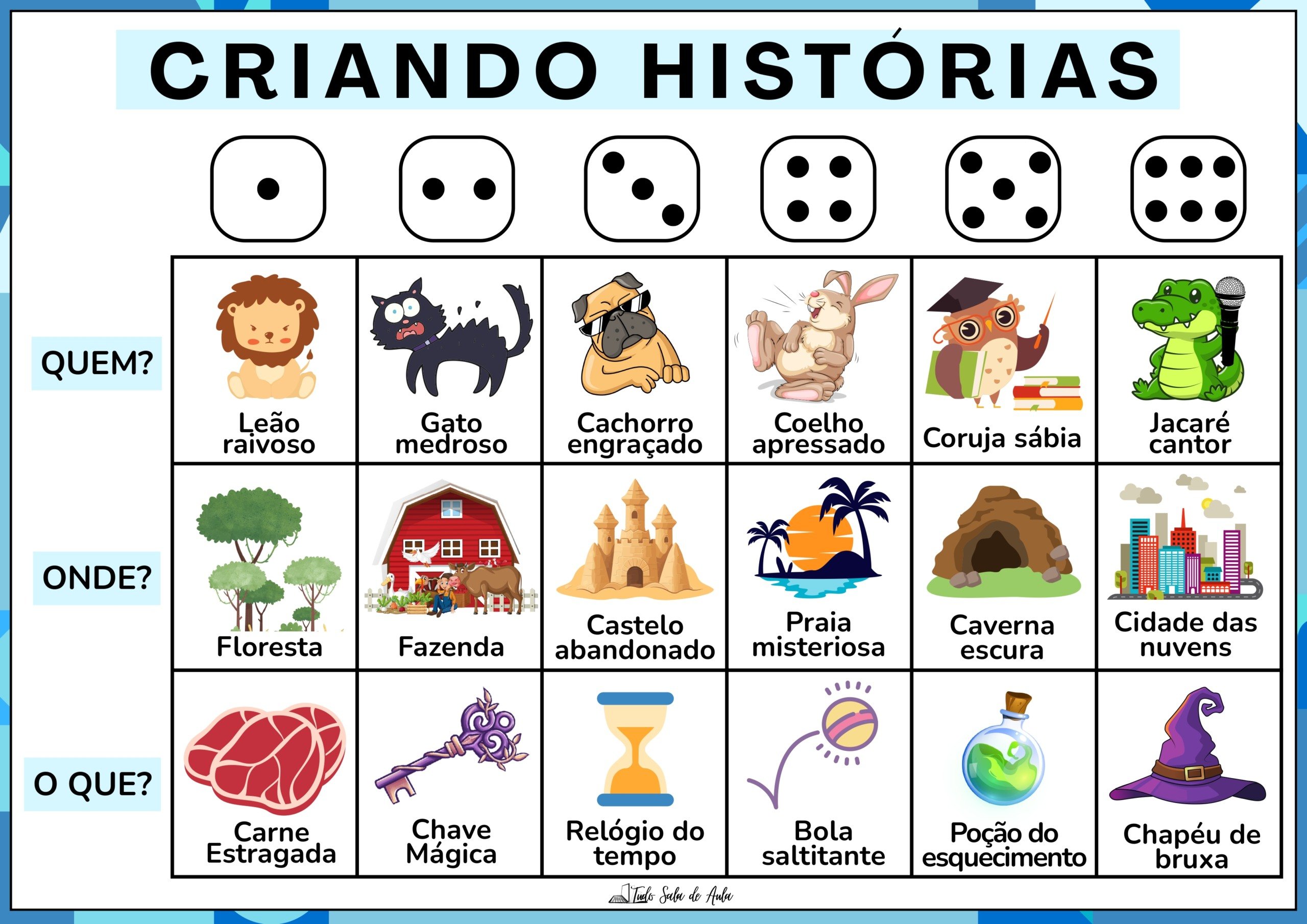 Criando de Histórias - Atividade Lúdica para Imprimir