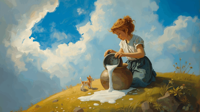 Atividade da Fábula: a Moça e o Pote de Leite - 4º e 5º ano