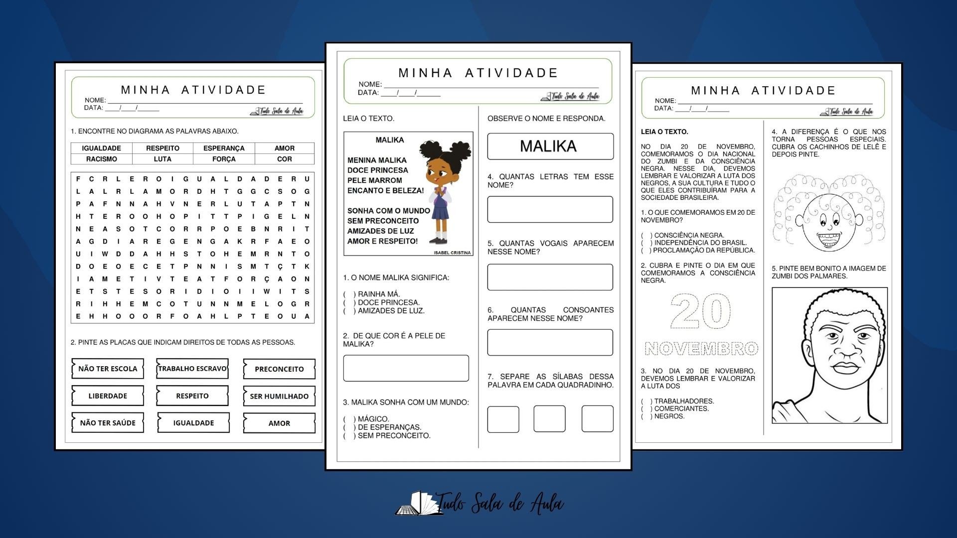 Atividades Escolares de Consciência Negra