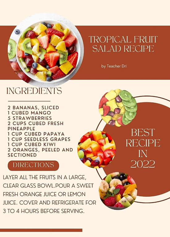 Atividade de Vocabulário em Inglês: Frutas - 6º e 7º ano