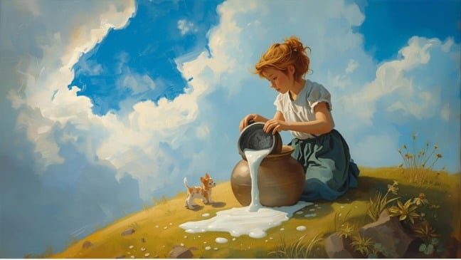 Atividade da Fábula: a Moça e o Pote de Leite - 4º e 5º ano