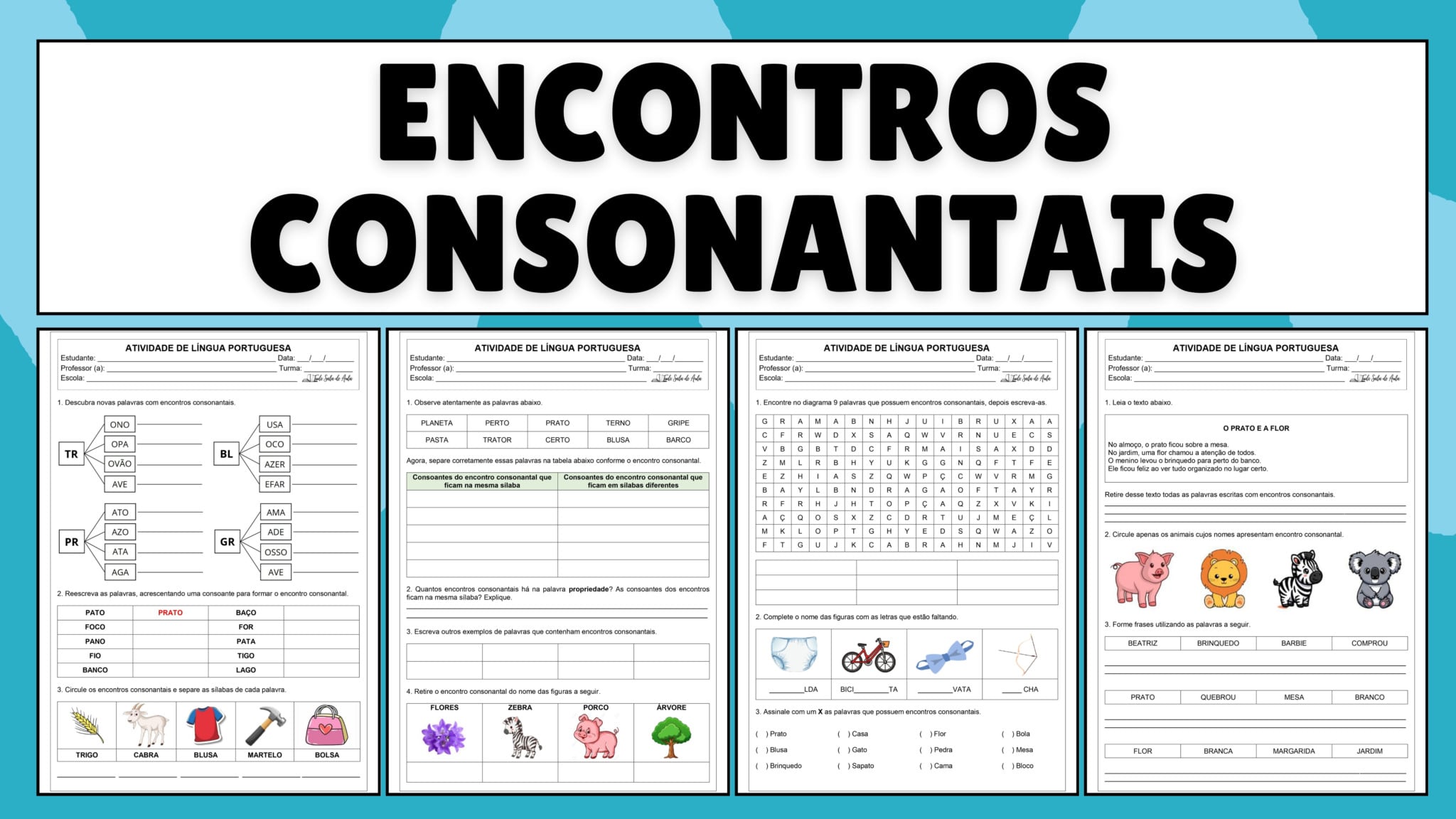 Atividades de Encontros Consonantais - 2º e 3º ano - Tudo Sala de Aula