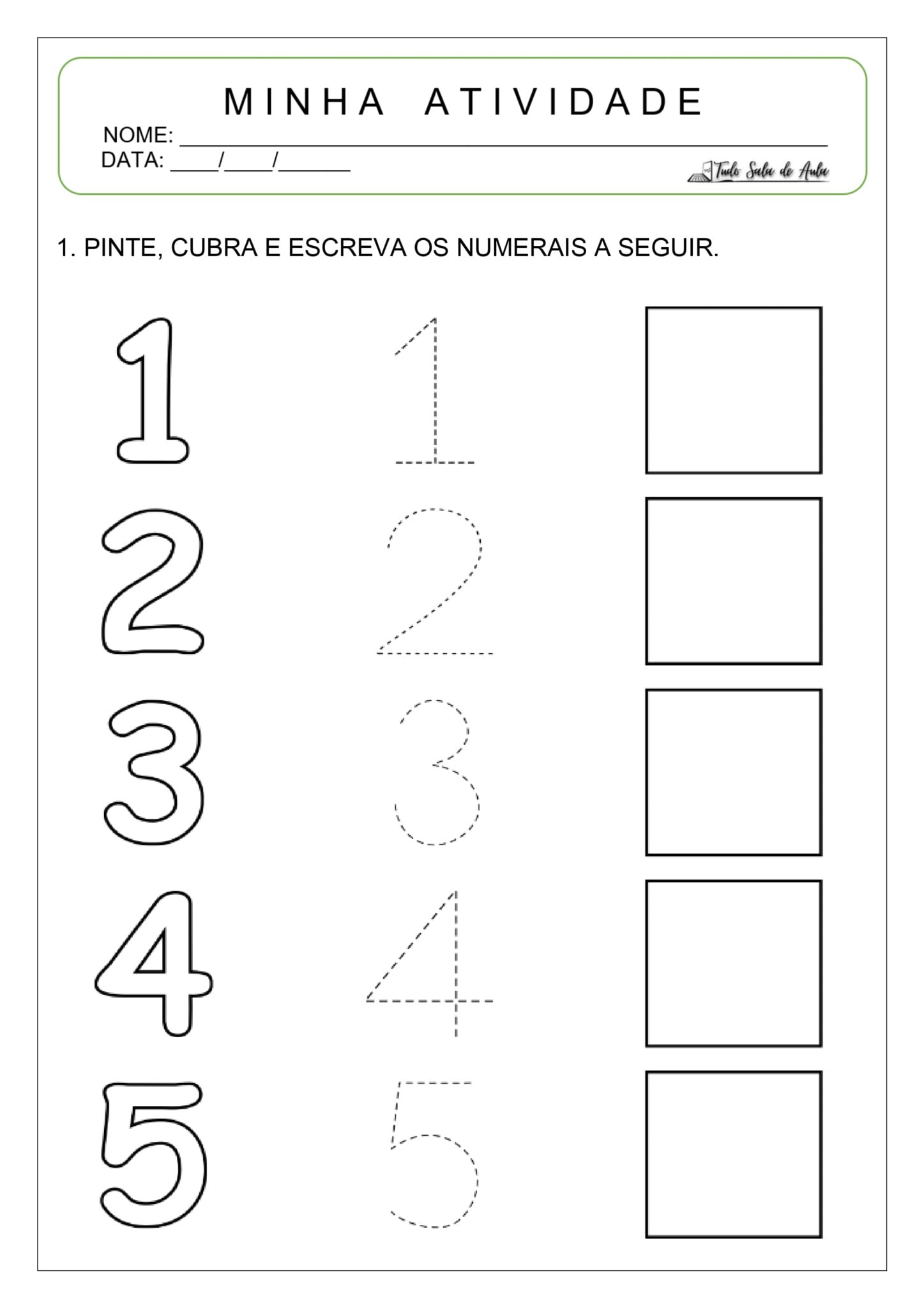 Atividades sobre Numerais para a Educação Infantil