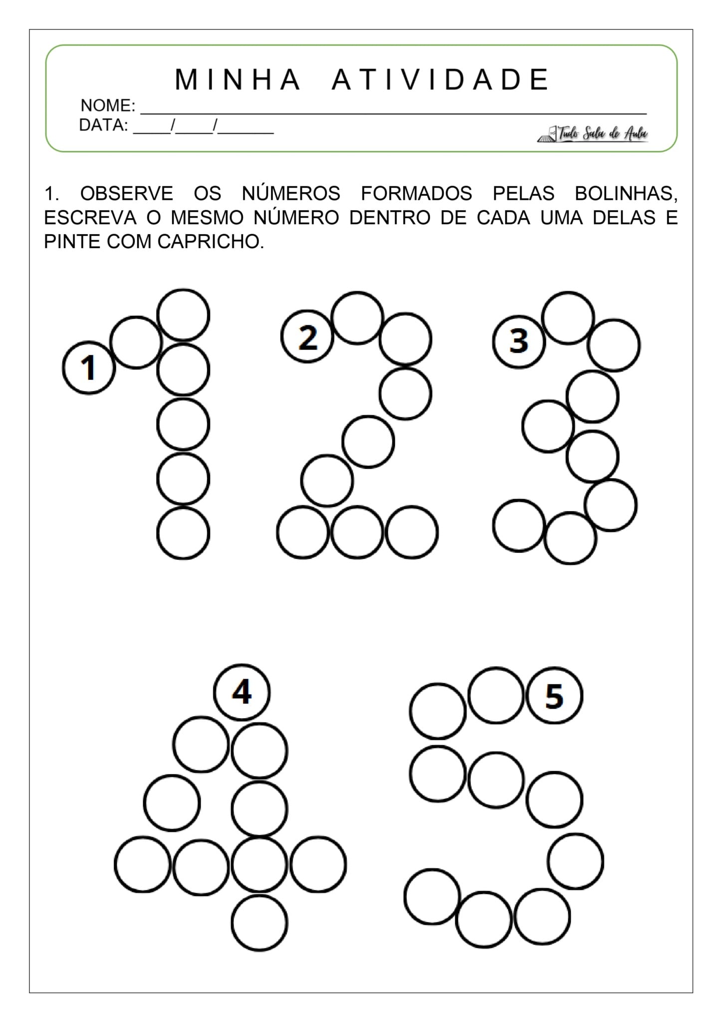 Atividades sobre Numerais para a Educação Infantil