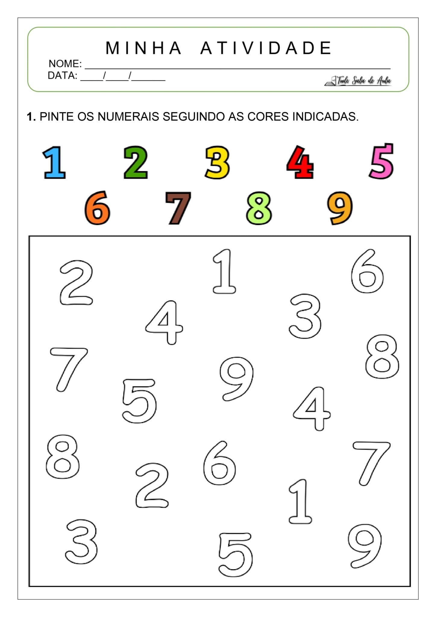 Atividades sobre Numerais para a Educação Infantil