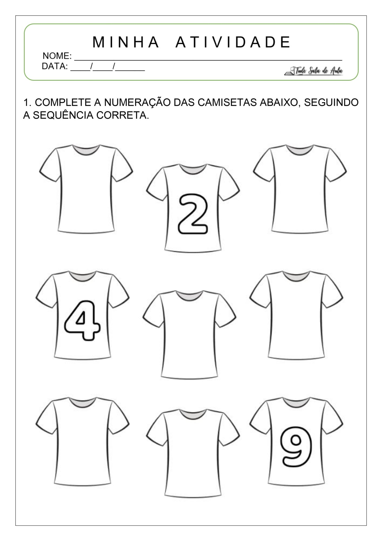 Atividades sobre Numerais para a Educação Infantil