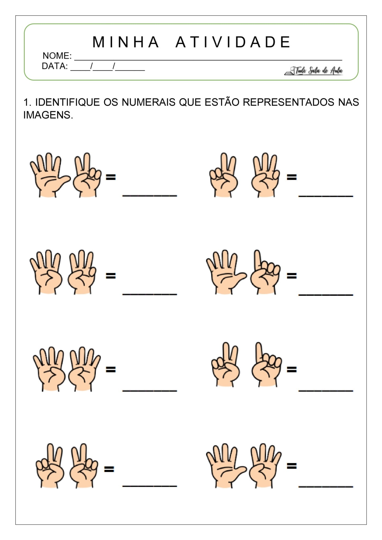 Atividades sobre Numerais para a Educação Infantil