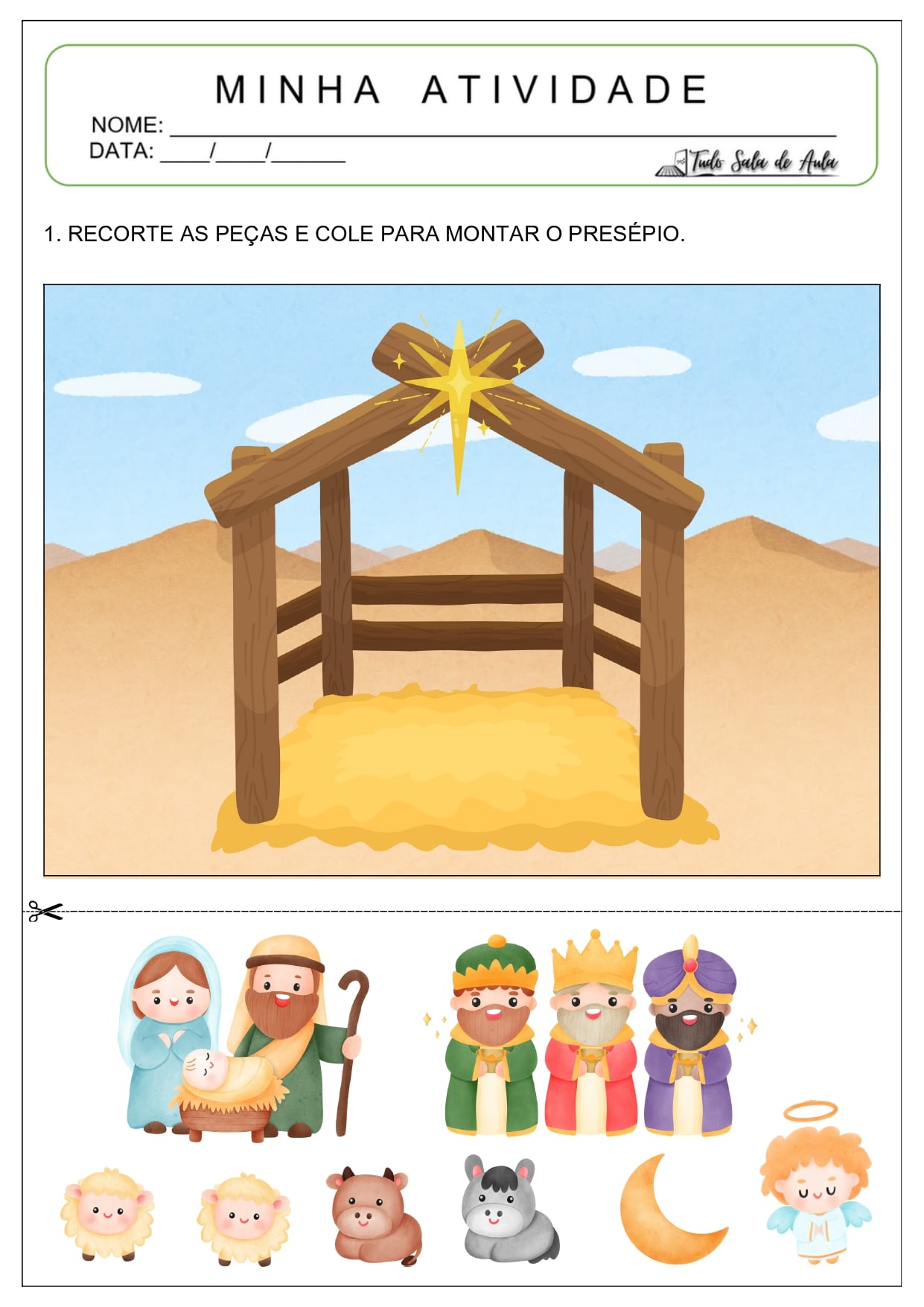 10 Atividades de Recorte e Colagem sobre o Natal