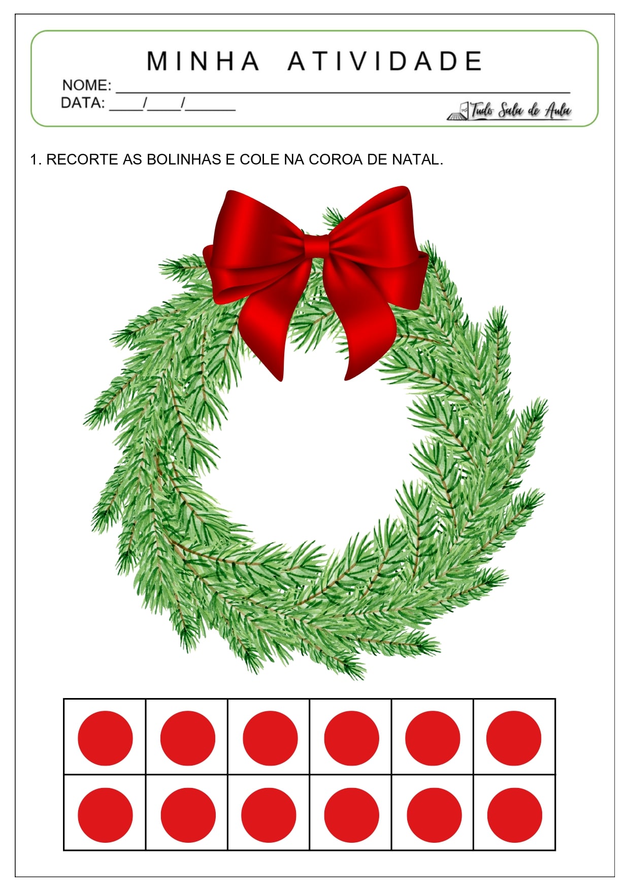 10 Atividades de Recorte e Colagem sobre o Natal